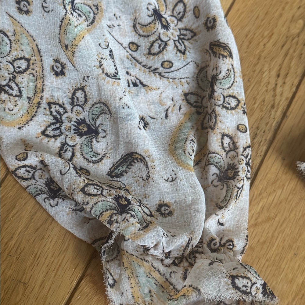Free people new Beige combo Women's Floral Long Sleeve blouse ret:$98 sz S - Picture 4 of 10